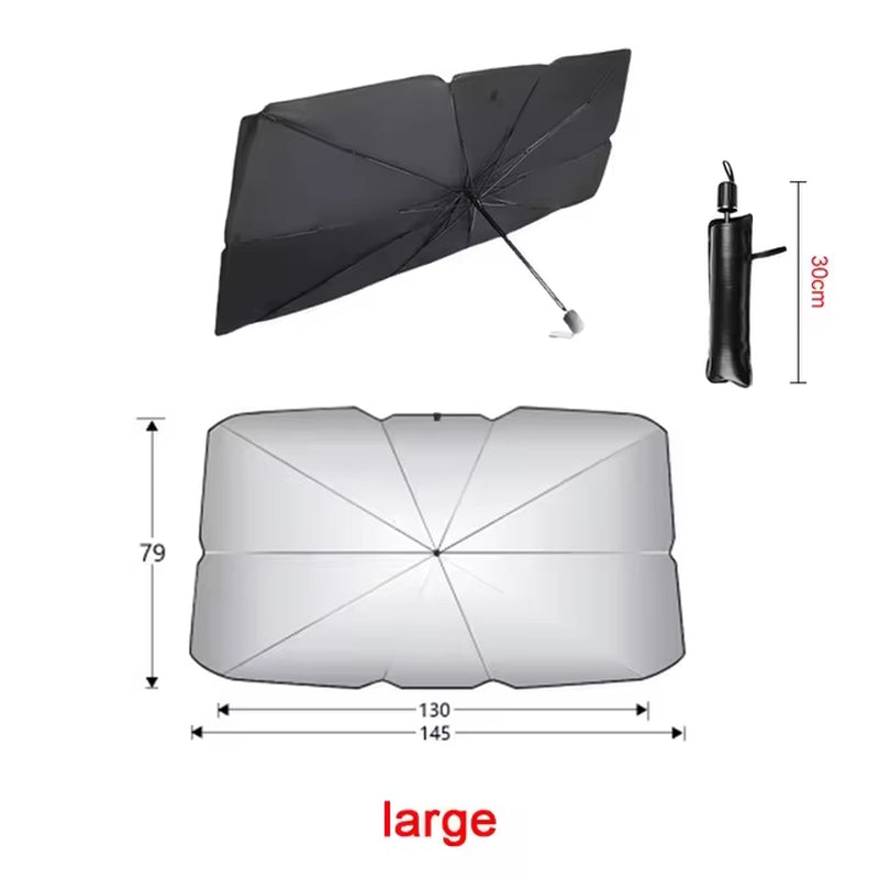 Car Sunshade Umbrella for Auto Shading Car Sun Shade Protector Parasol Summer Sun Interior Windshield Protection Accessories